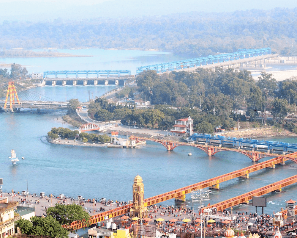 Bridges over the Ganga river at Haridwar, Uttarakhand tour package