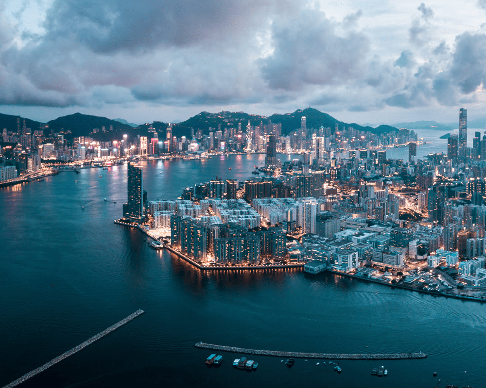 Victoria Harbour and Hong Kong skyline at dusk tour package
