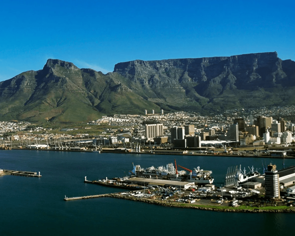 Table Mountain and Cape Town harbour, South Africa tour package