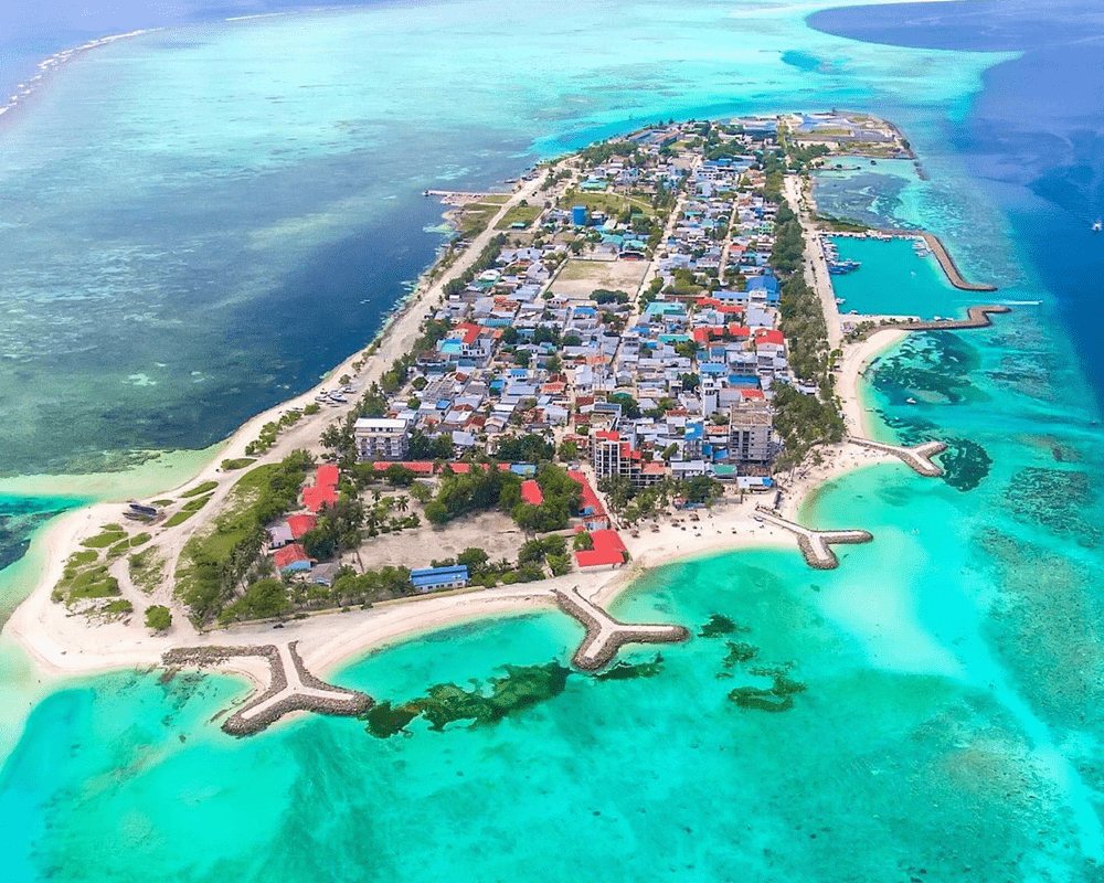 Aerial view of a local island, Maldives tour package