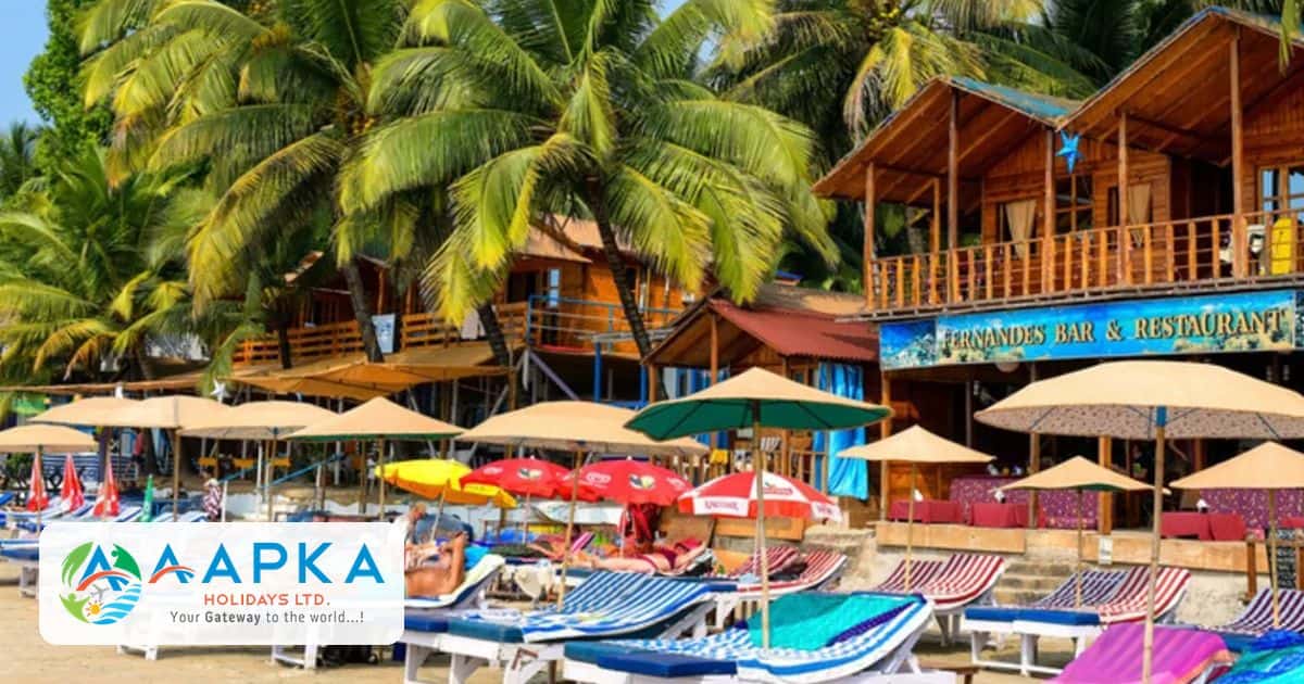 Beach shacks and sun loungers in Goa, family holiday packing list